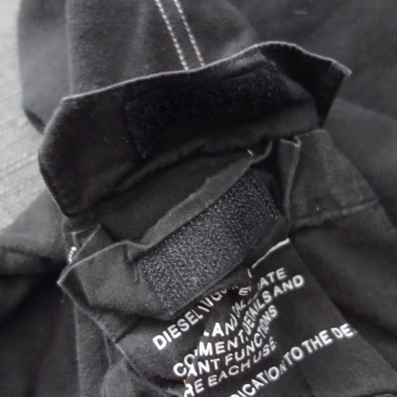 Diesel Indigo Tech Black Made in Turkey w/ Velcro Pocket Sweatshirt Size S - Picture 9 of 13
